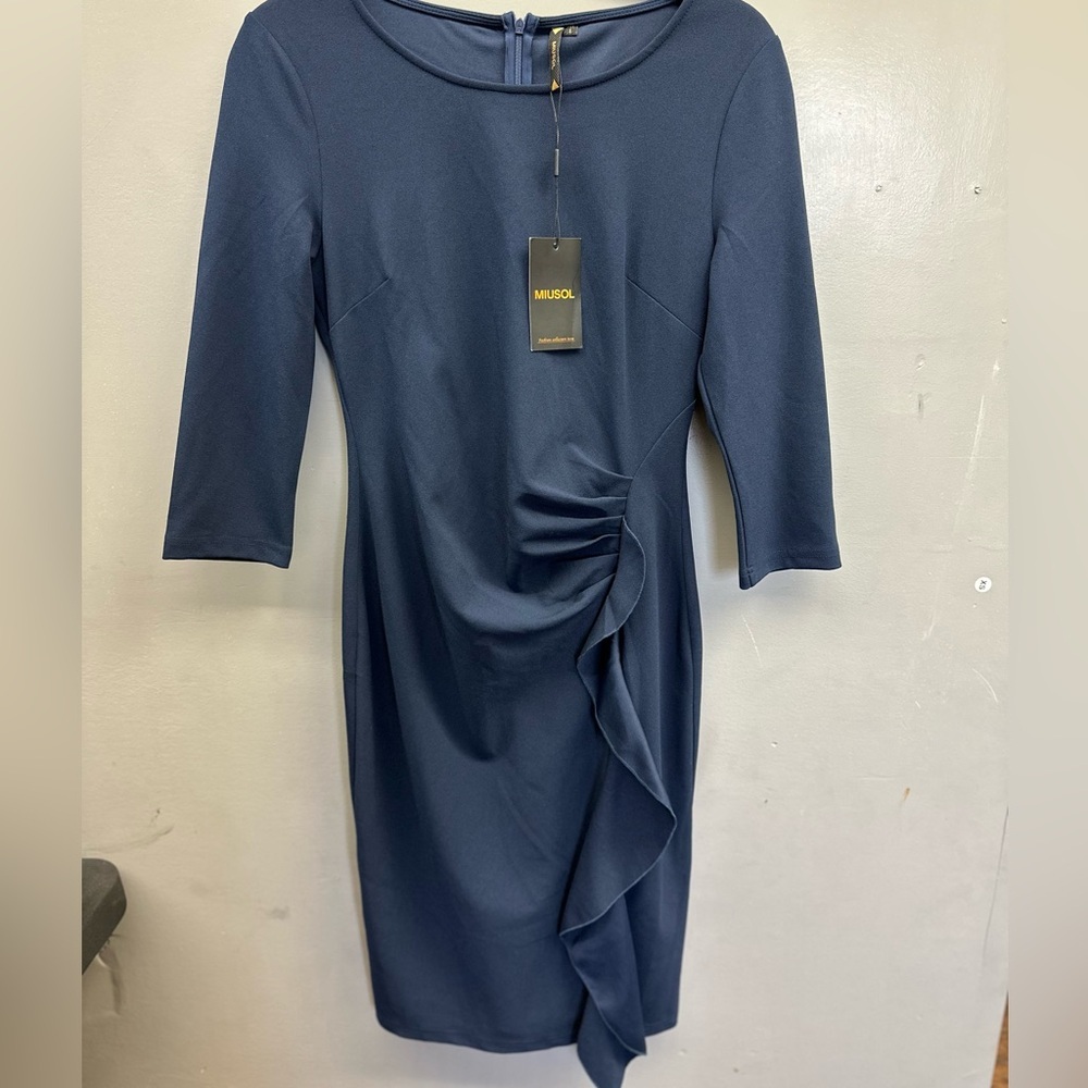 MIUSOL Elegant Navy Blue Women's Dress size S  <<9>> - Picture 3 of 8